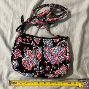 Vera Bradley Black and Pink Floral Crossbody Bag